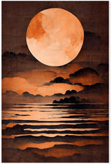 wall-art-print-canvas-poster-framed-Full Amber Moon , By Treechild-GIOIA-WALL-ART