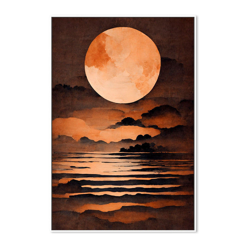 wall-art-print-canvas-poster-framed-Full Amber Moon , By Treechild-GIOIA-WALL-ART