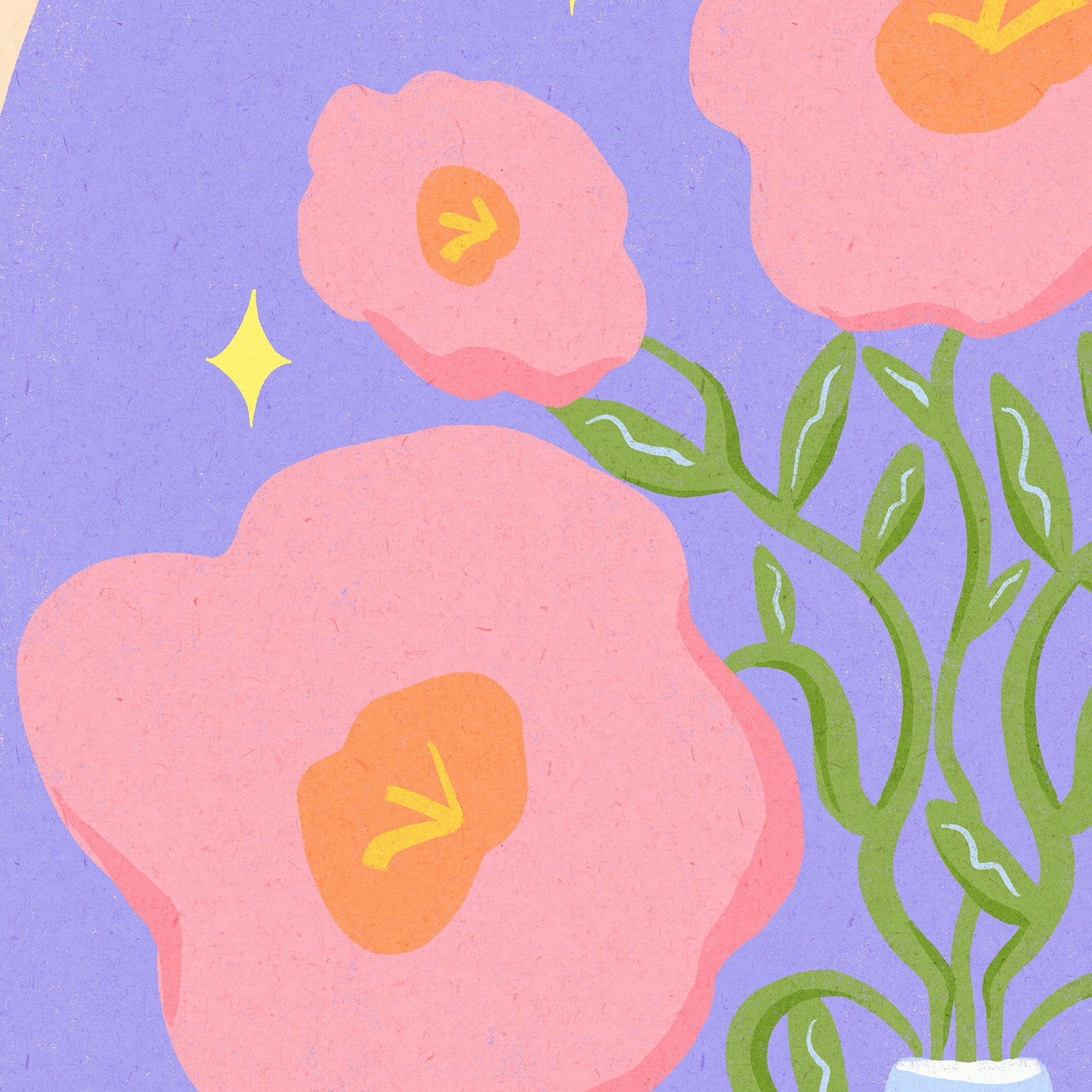 wall-art-print-canvas-poster-framed-Fun Flowers in a Vase Illustration-10