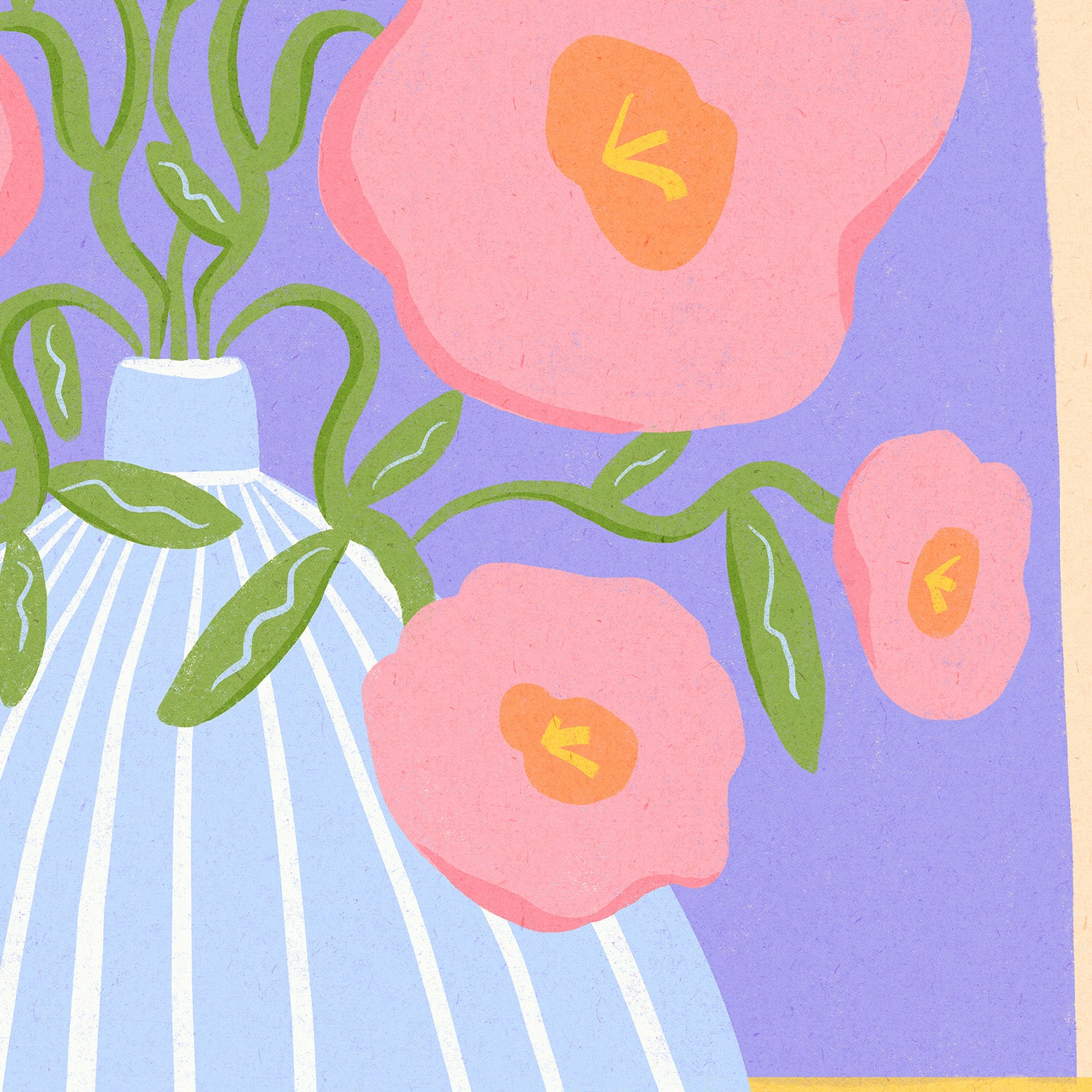 wall-art-print-canvas-poster-framed-Fun Flowers in a Vase Illustration-11