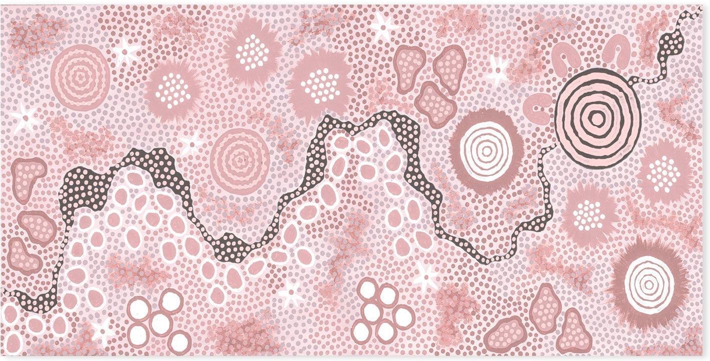 wall-art-print-canvas-poster-framed-Gathering Body Paint, Pink Version , By Danny Tjampitjinpa Possum-GIOIA-WALL-ART