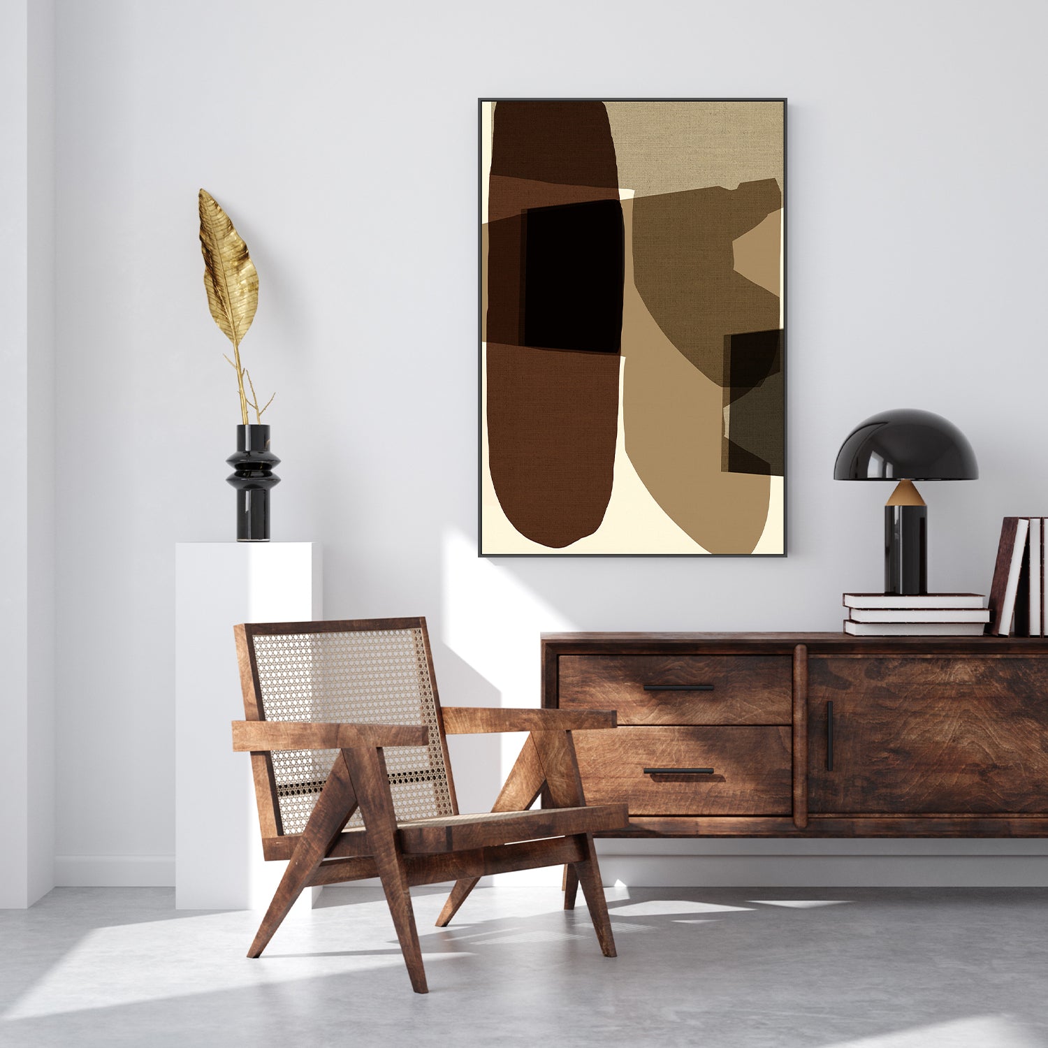 wall-art-print-canvas-poster-framed-Geometric Shapes And Earthy Tones-7