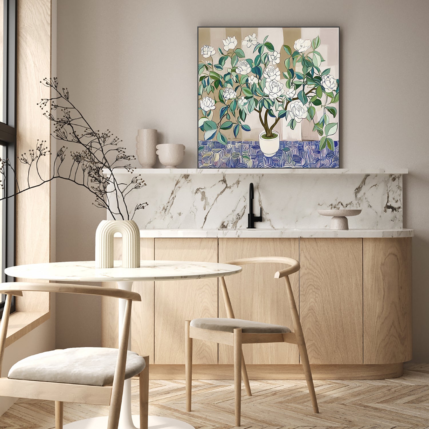 wall-art-print-canvas-poster-framed-Gilded Roses, Style B-7