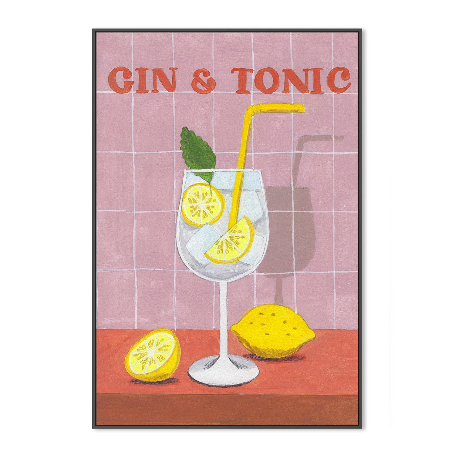 wall-art-print-canvas-poster-framed-Gin and Tonic Cocktail-3
