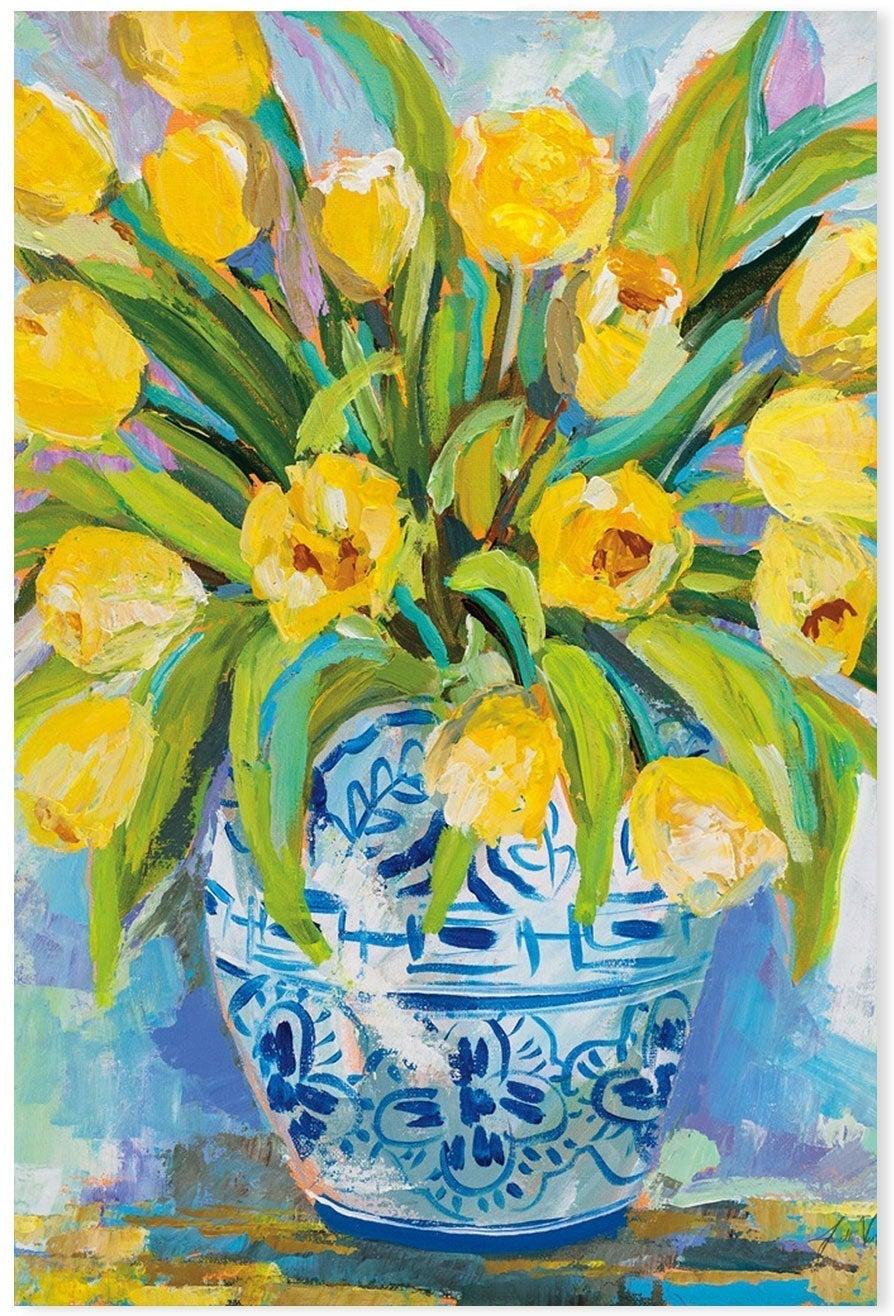 wall-art-print-canvas-poster-framed-Ginger Jar Tulips-by-Jeanette Vertentes-Gioia Wall Art