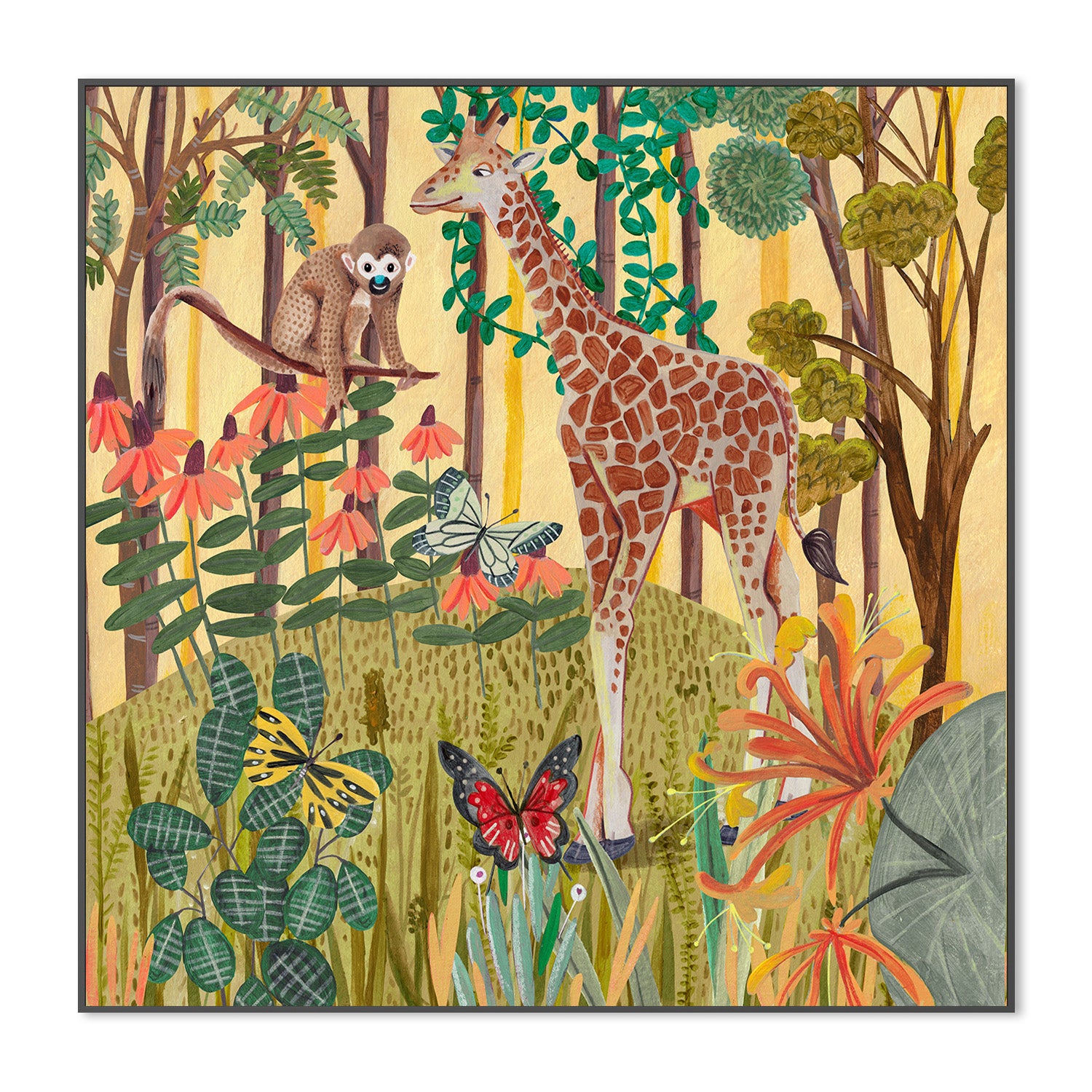 wall-art-print-canvas-poster-framed-Giraffe in nature-3