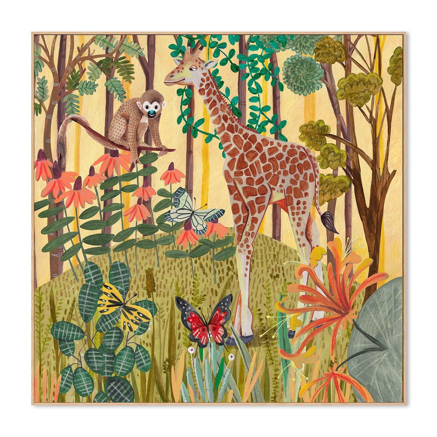 wall-art-print-canvas-poster-framed-Giraffe in nature-4