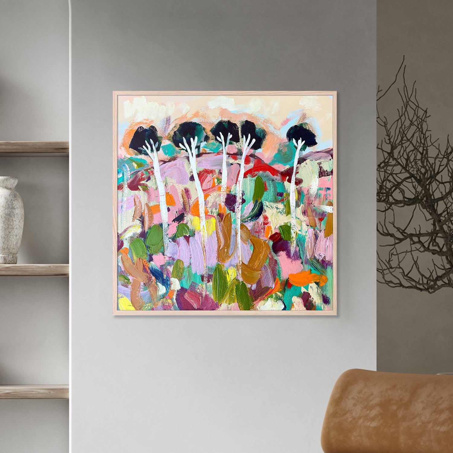 wall-art-print-canvas-poster-framed-Giraffe Trees-7