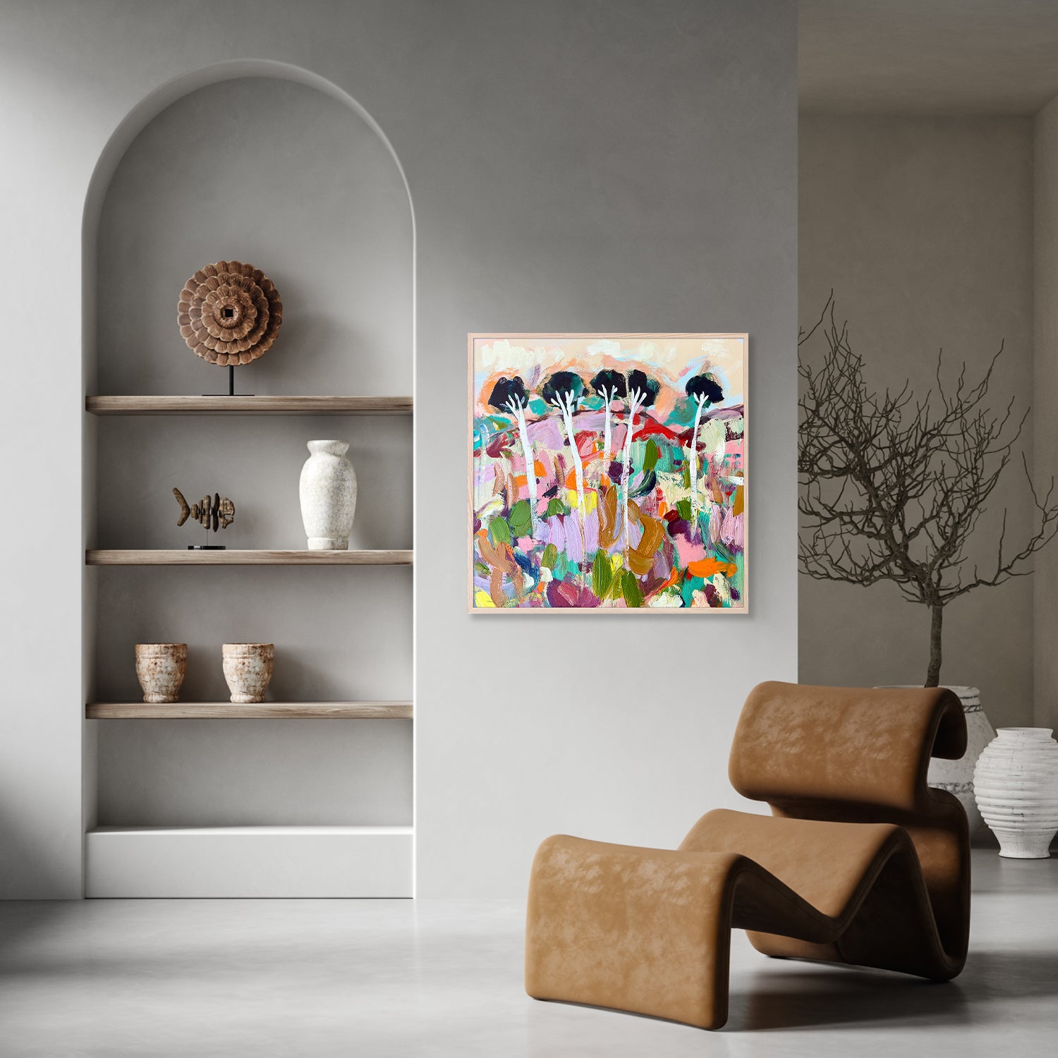 wall-art-print-canvas-poster-framed-Giraffe Trees-8