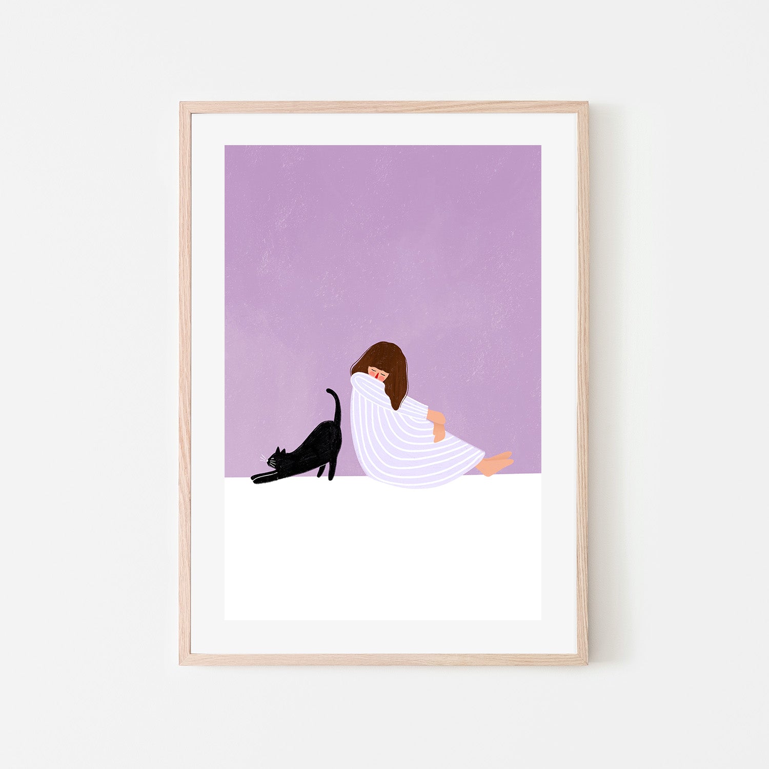 wall-art-print-canvas-poster-framed-Girl and Cat-6