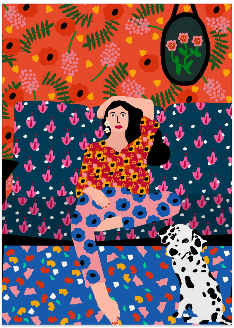 wall-art-print-canvas-poster-framed-Girl In the Sofa , By Rafaela Mascaro-1