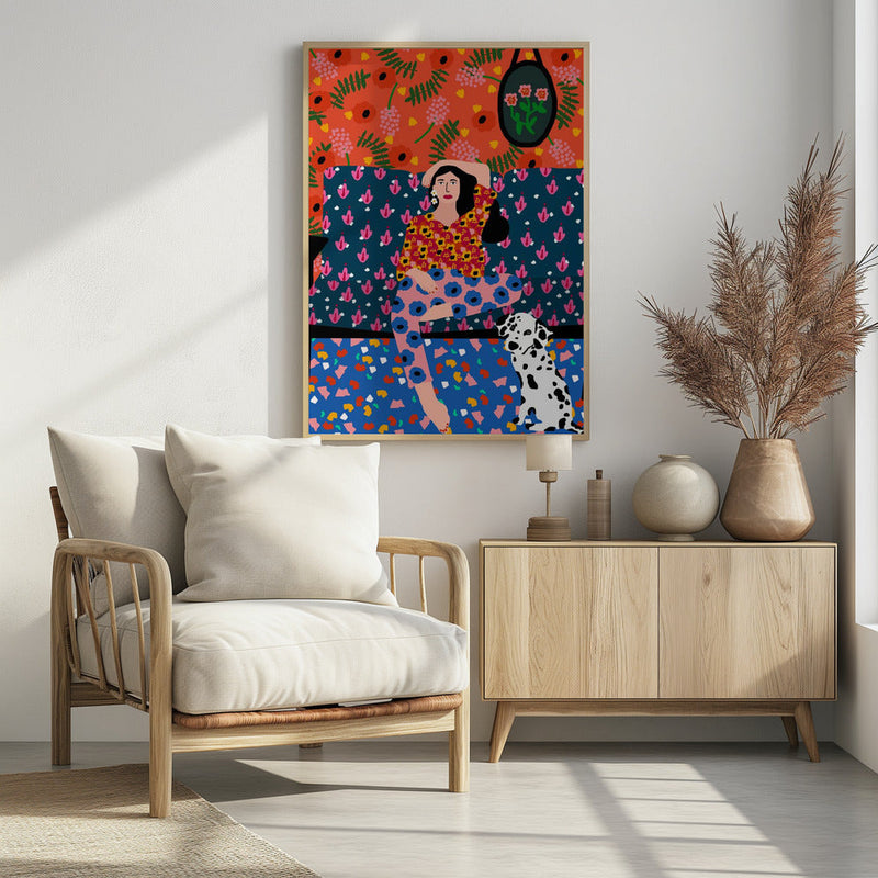 wall-art-print-canvas-poster-framed-Girl In the Sofa , By Rafaela Mascaro-6