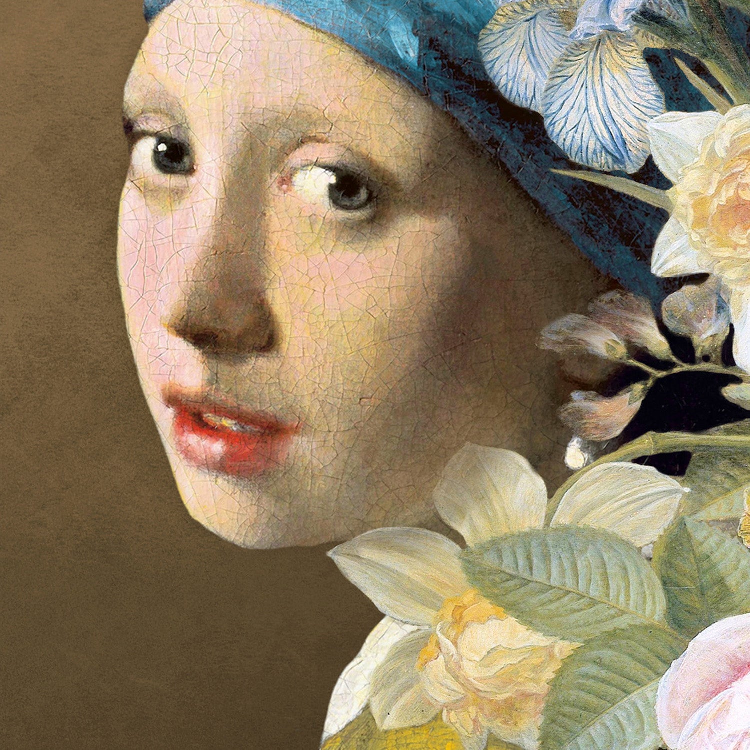 wall-art-print-canvas-poster-framed-Girl With the Pearl Earring - the Floral Edition-10