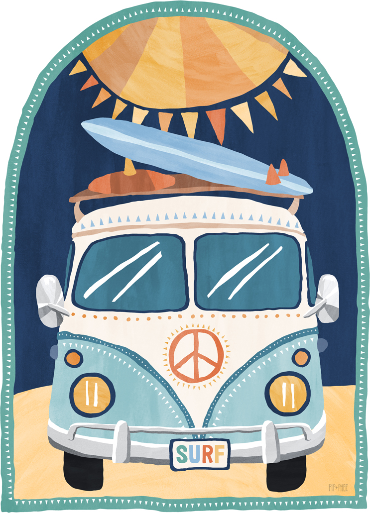 wall-art-print-canvas-poster-framed-Going Coconuts Kombi Van , By Pip and Phee-1
