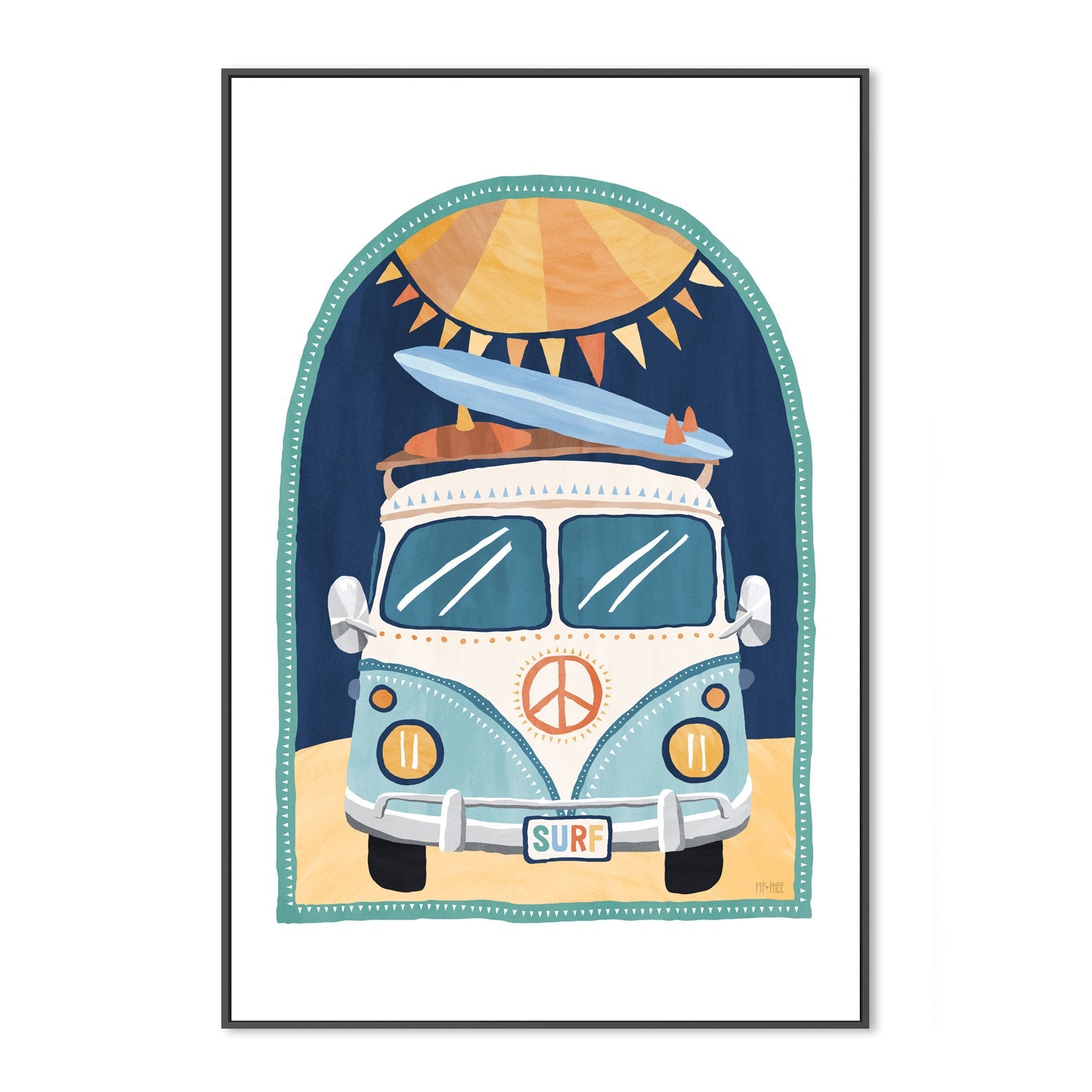 wall-art-print-canvas-poster-framed-Going Coconuts Kombi Van , By Pip and Phee-3