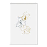 wall-art-print-canvas-poster-framed-Gold And Navy Floral Lines, Style A-GIOIA-WALL-ART