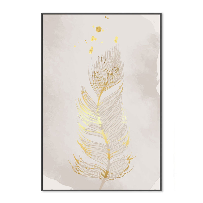 wall-art-print-canvas-poster-framed-Gold Feather, Style B-GIOIA-WALL-ART
