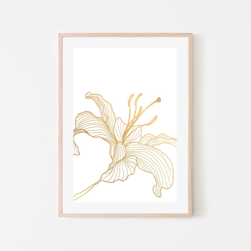 wall-art-print-canvas-poster-framed-Gold Lily, Style C-GIOIA-WALL-ART