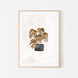 wall-art-print-canvas-poster-framed-Gold Monstera Plant , By Sarah Manovski-GIOIA-WALL-ART