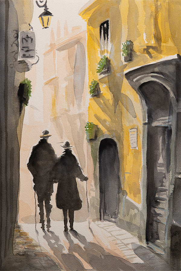 wall-art-print-canvas-poster-framed-Golden Alley Stroll-1