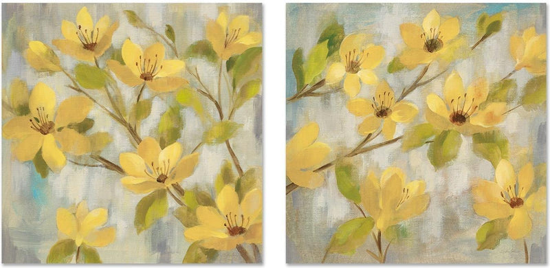 wall-art-print-canvas-poster-framed-Golden Bloom, Set Of 2-by-Silvia Vassileva-Gioia Wall Art