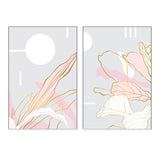 wall-art-print-canvas-poster-framed-Golden Blush Plants, Style A & B, Set of 2-GIOIA-WALL-ART