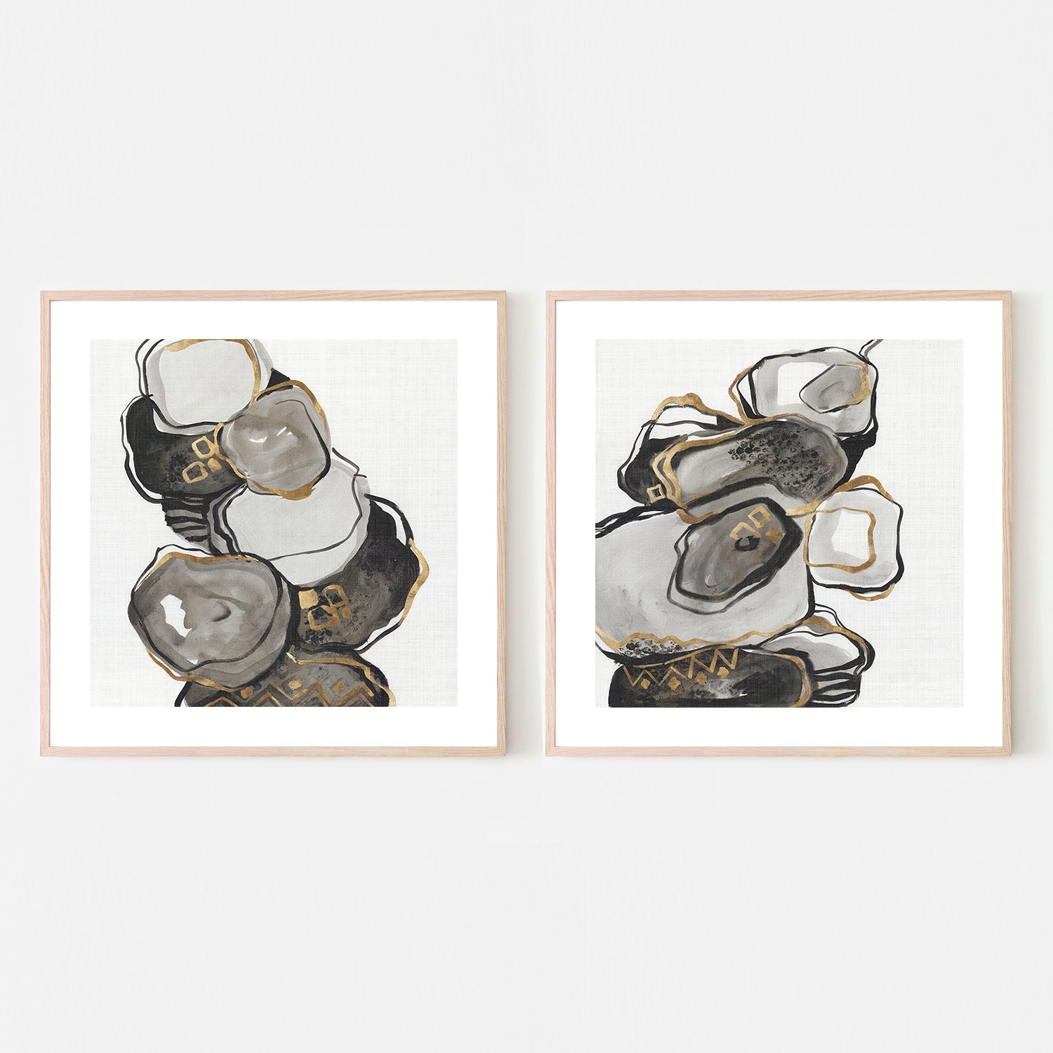 wall-art-print-canvas-poster-framed-Golden Gate, Style A & B, Set Of 2 , By Leda Robertson-6