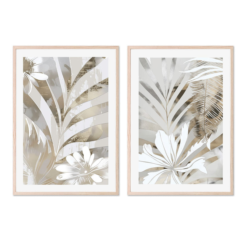 wall-art-print-canvas-poster-framed-Golden Palms, Style A & B, Set Of 2 , By Bella Eve-6