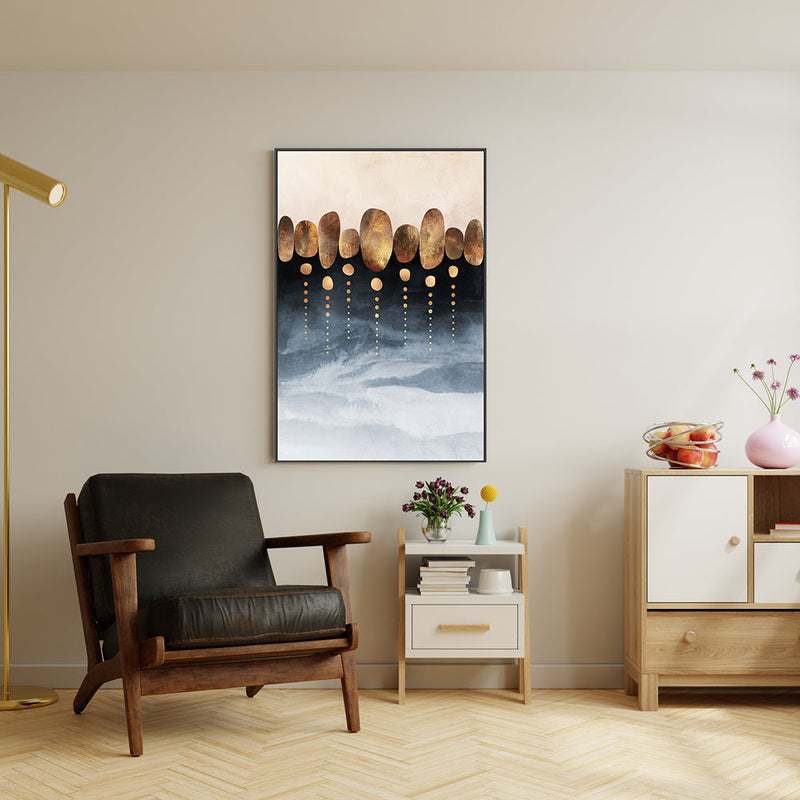 wall-art-print-canvas-poster-framed-Golden Pebbles-GIOIA-WALL-ART
