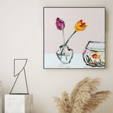 wall-art-print-canvas-poster-framed-Goldfish And Tulips , By Angela Hawkey-2