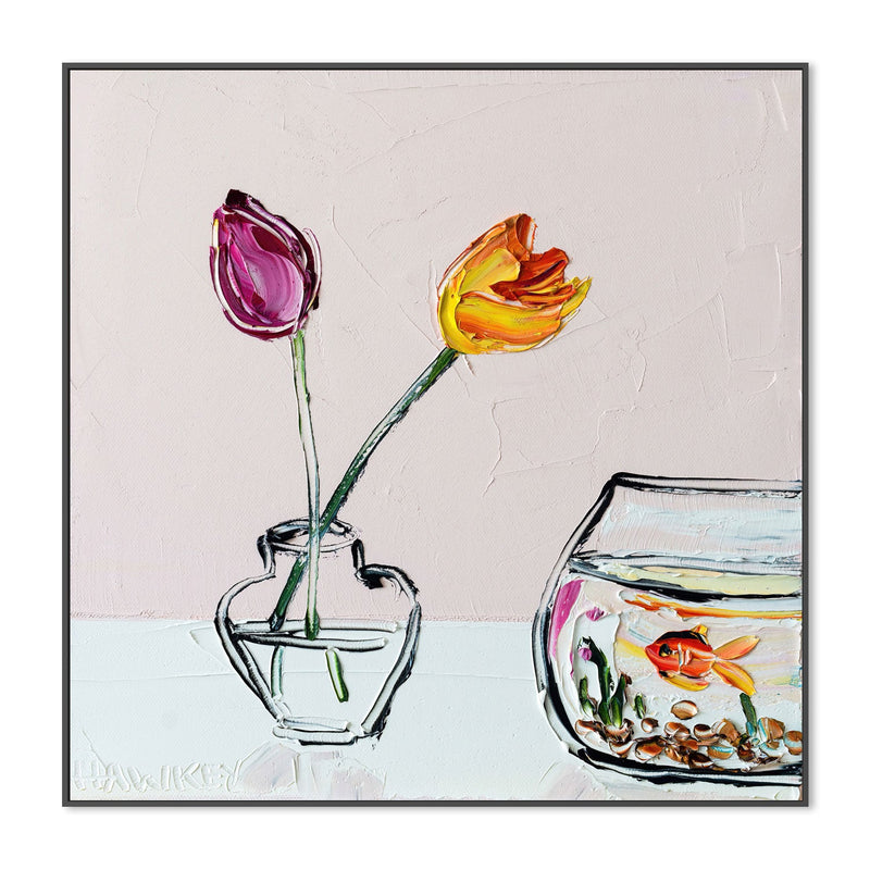 wall-art-print-canvas-poster-framed-Goldfish And Tulips , By Angela Hawkey-3