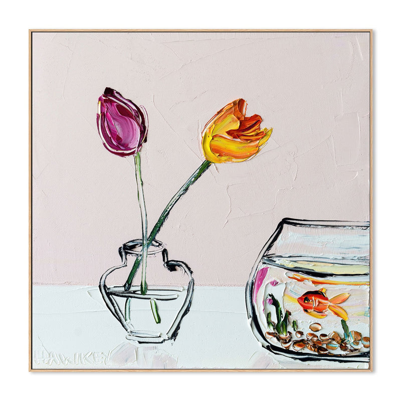 wall-art-print-canvas-poster-framed-Goldfish And Tulips , By Angela Hawkey-4