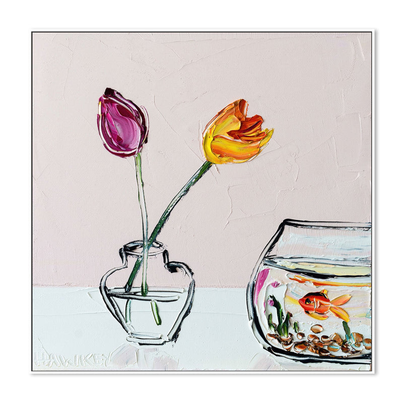 wall-art-print-canvas-poster-framed-Goldfish And Tulips , By Angela Hawkey-5