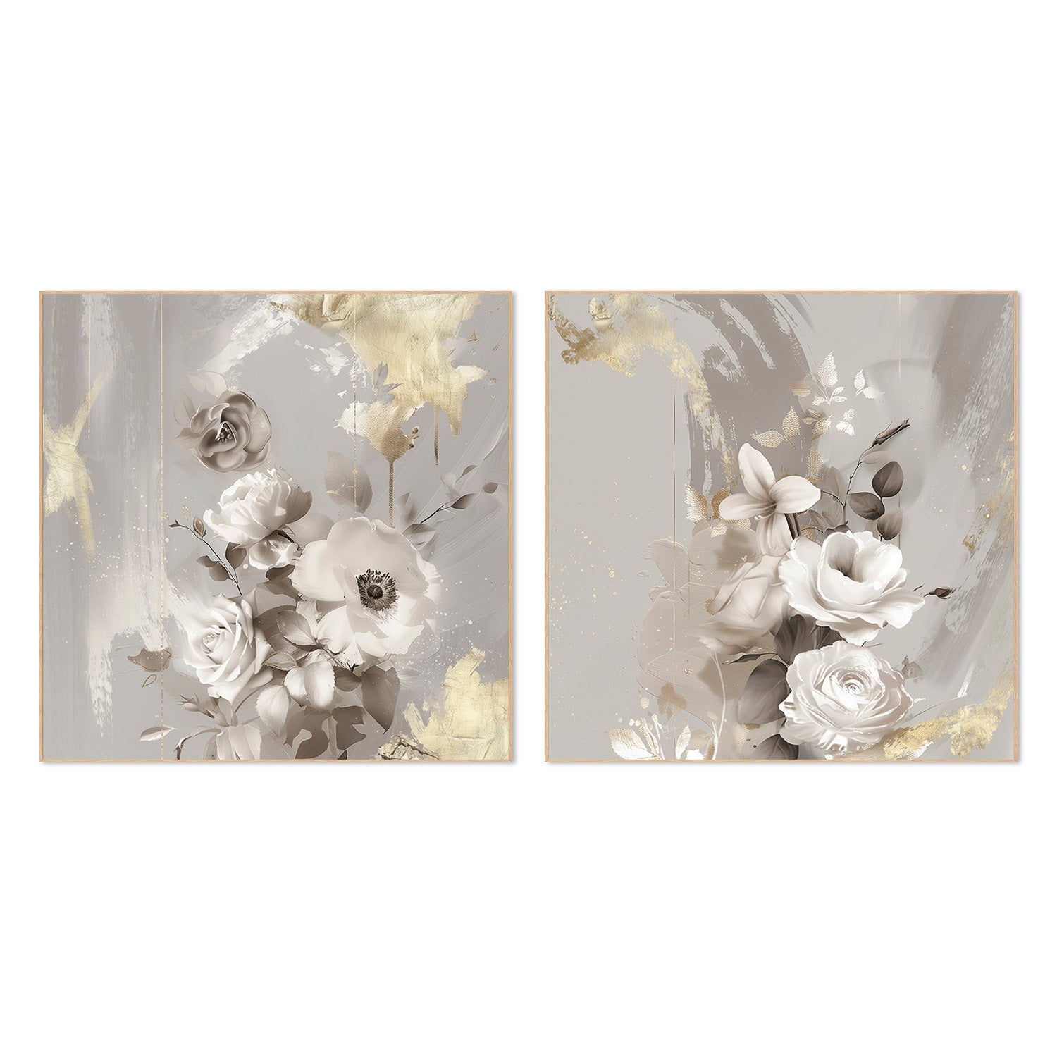 wall-art-print-canvas-poster-framed-Goldleaf Bloom, Style A & B, Set Of 2 , By Bella Eve-4