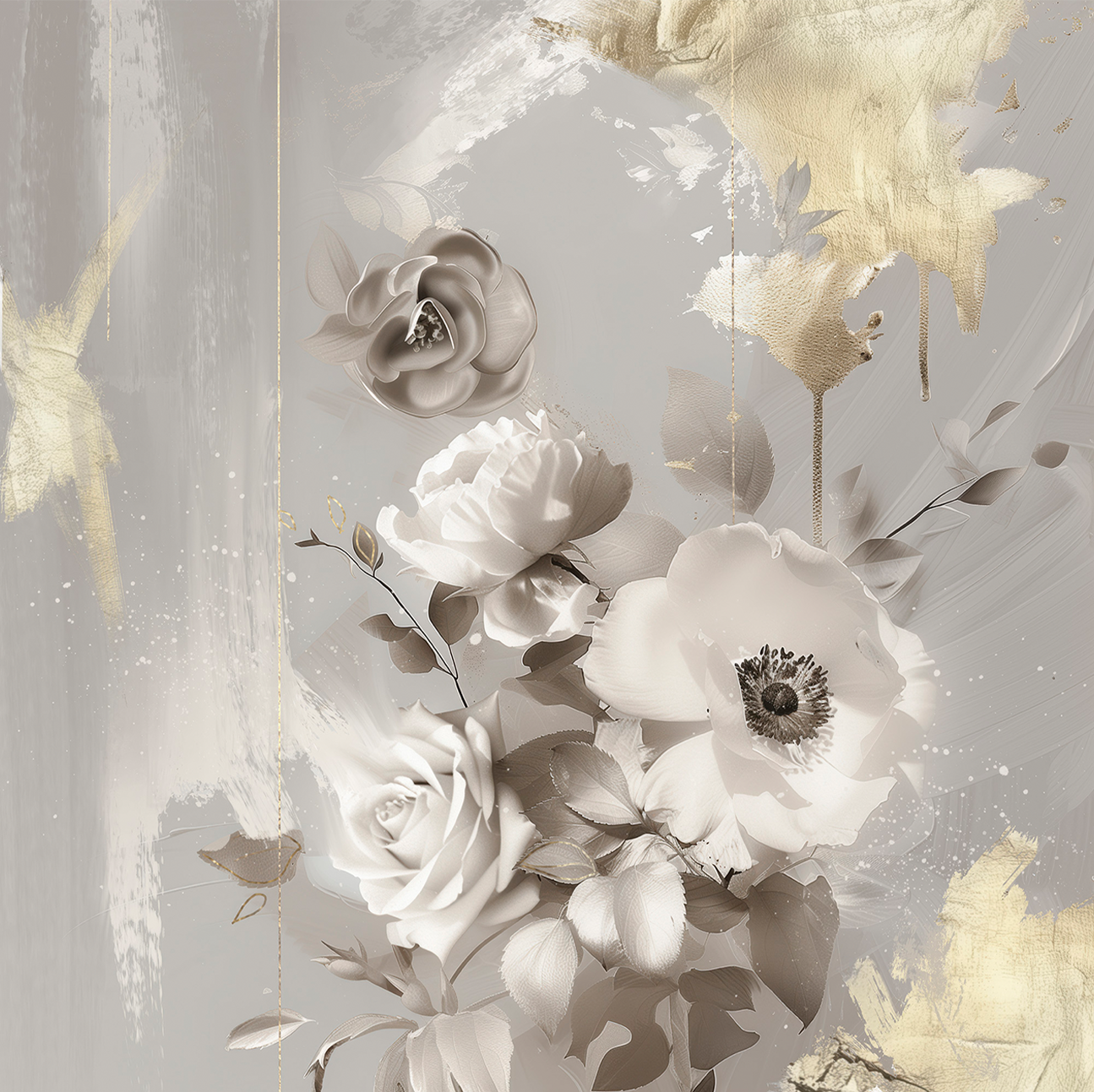 wall-art-print-canvas-poster-framed-Goldleaf Bloom, Style A , By Bella Eve-1