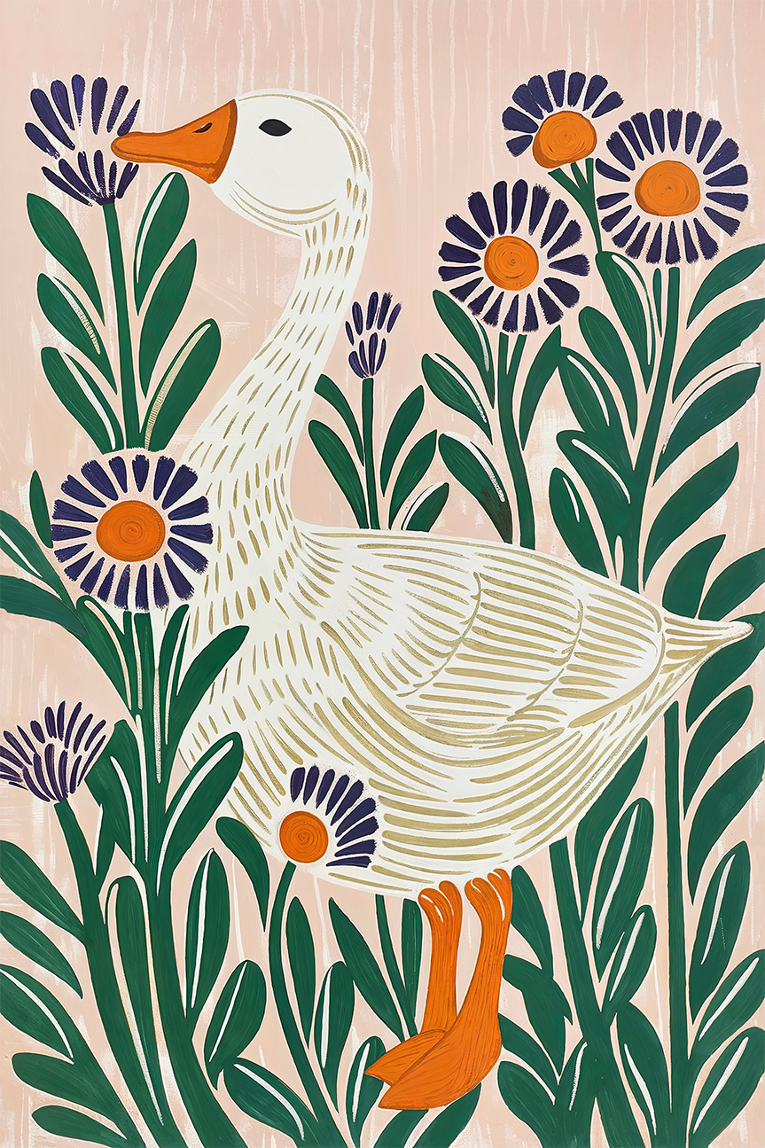 wall-art-print-canvas-poster-framed-Goose , By Lady Hana-1