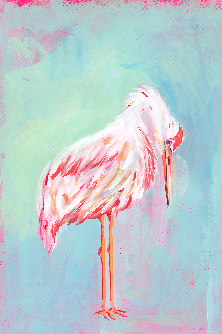 Graceful Blush , By Lucrecia Caporale Wall Art Print Framed Canvas