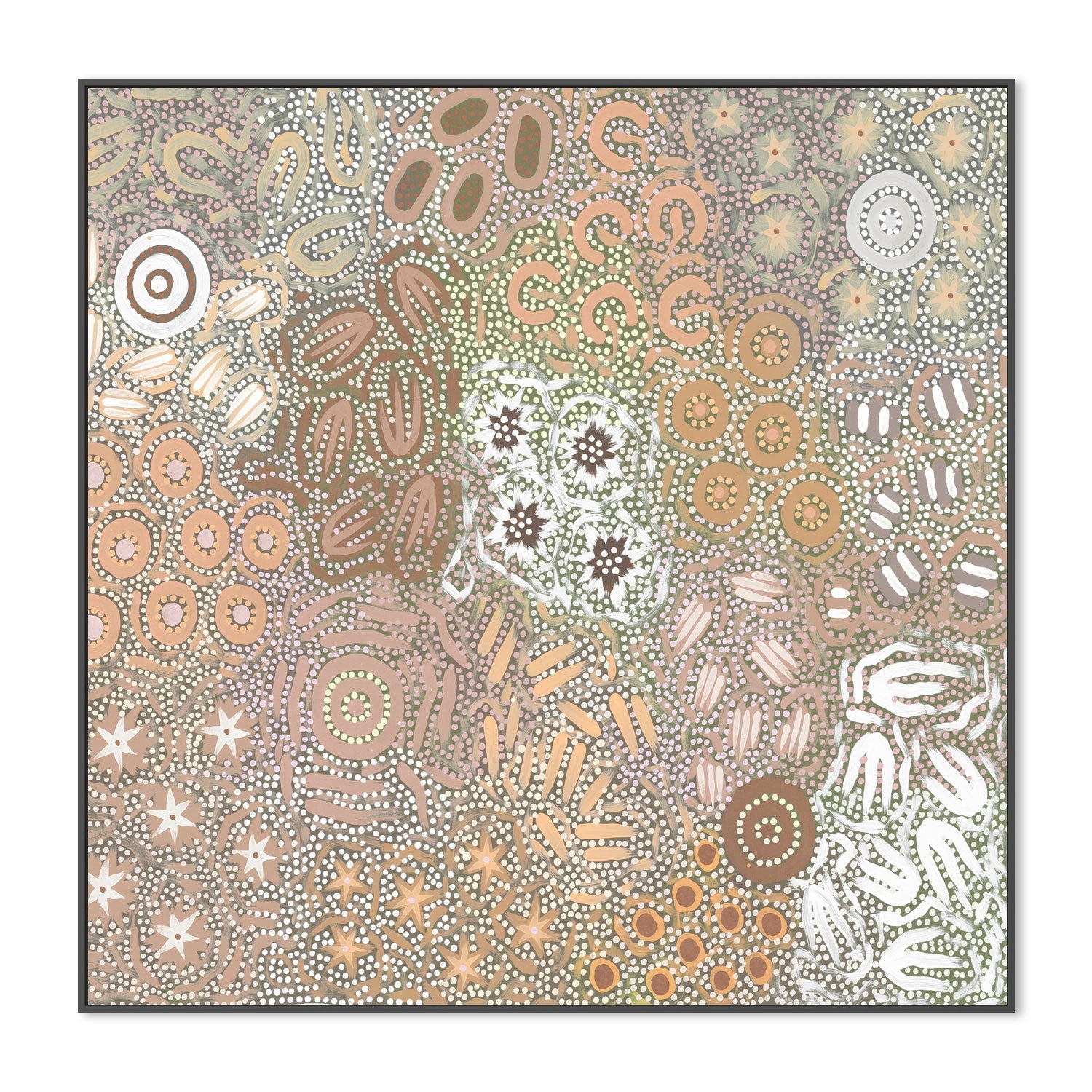 wall-art-print-canvas-poster-framed-Grandmothers Country, Green and Peach Pastel Colour , By Azeza Possum-3