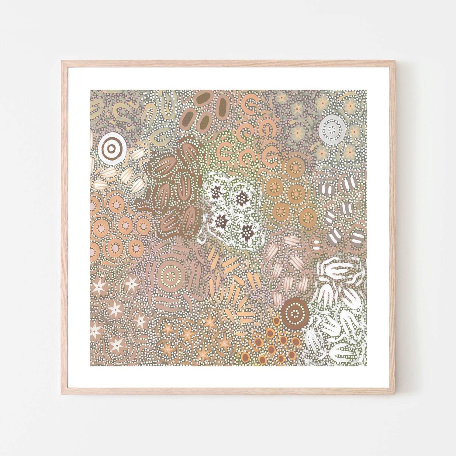 wall-art-print-canvas-poster-framed-Grandmothers Country, Green and Peach Pastel Colour , By Azeza Possum-6