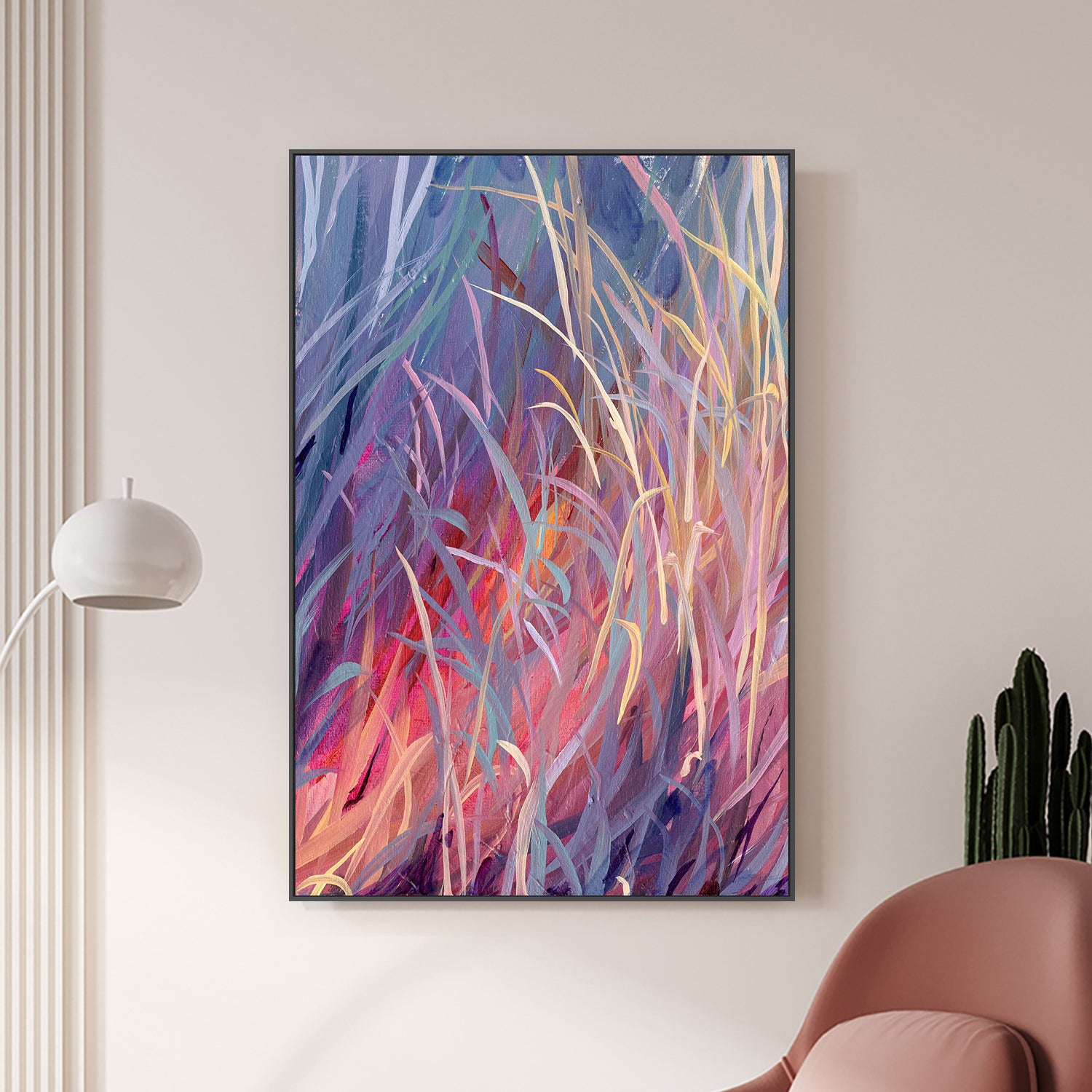 wall-art-print-canvas-poster-framed-Grassy Magenta-2