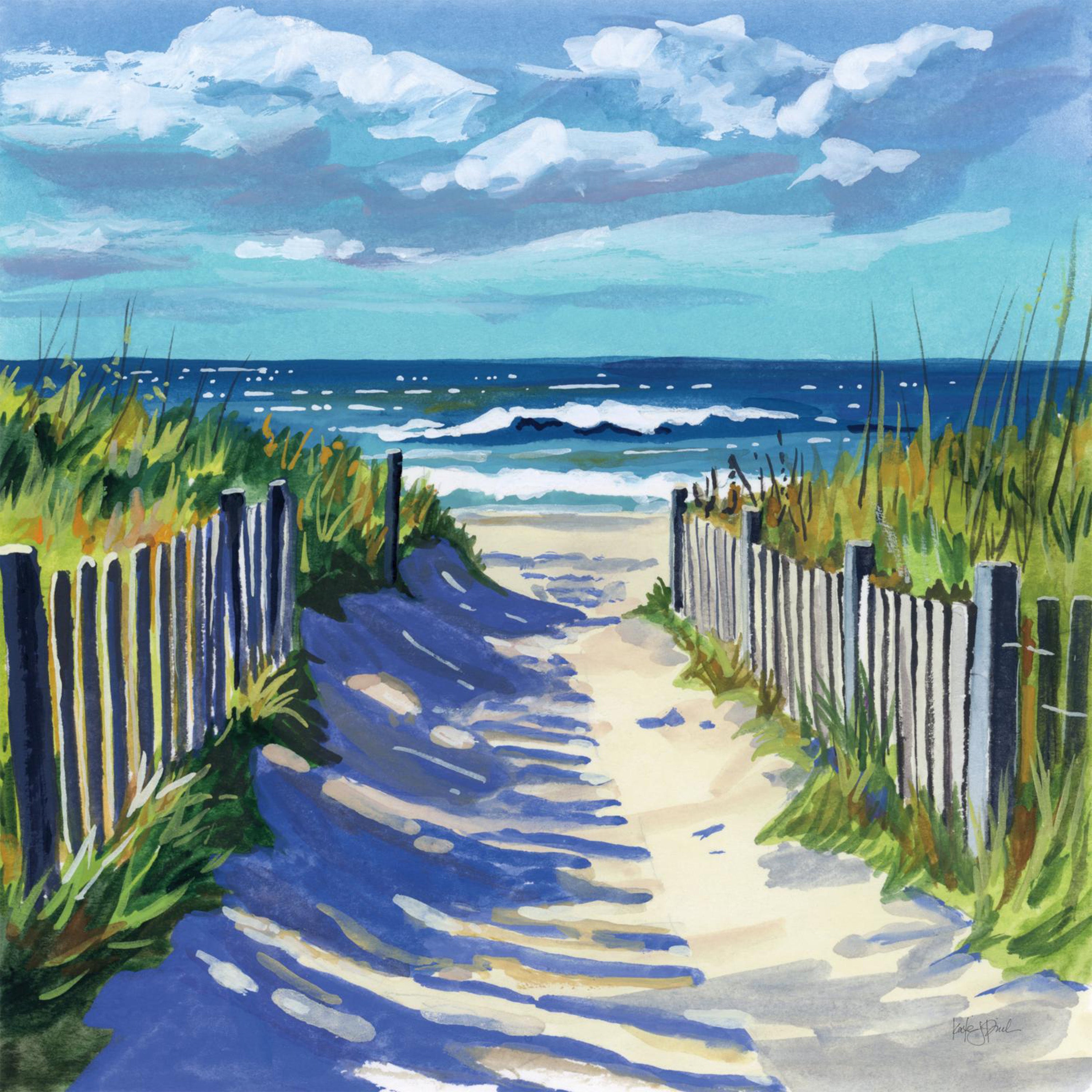 wall-art-print-canvas-poster-framed-Grassy Path To The Beach, Style A-1