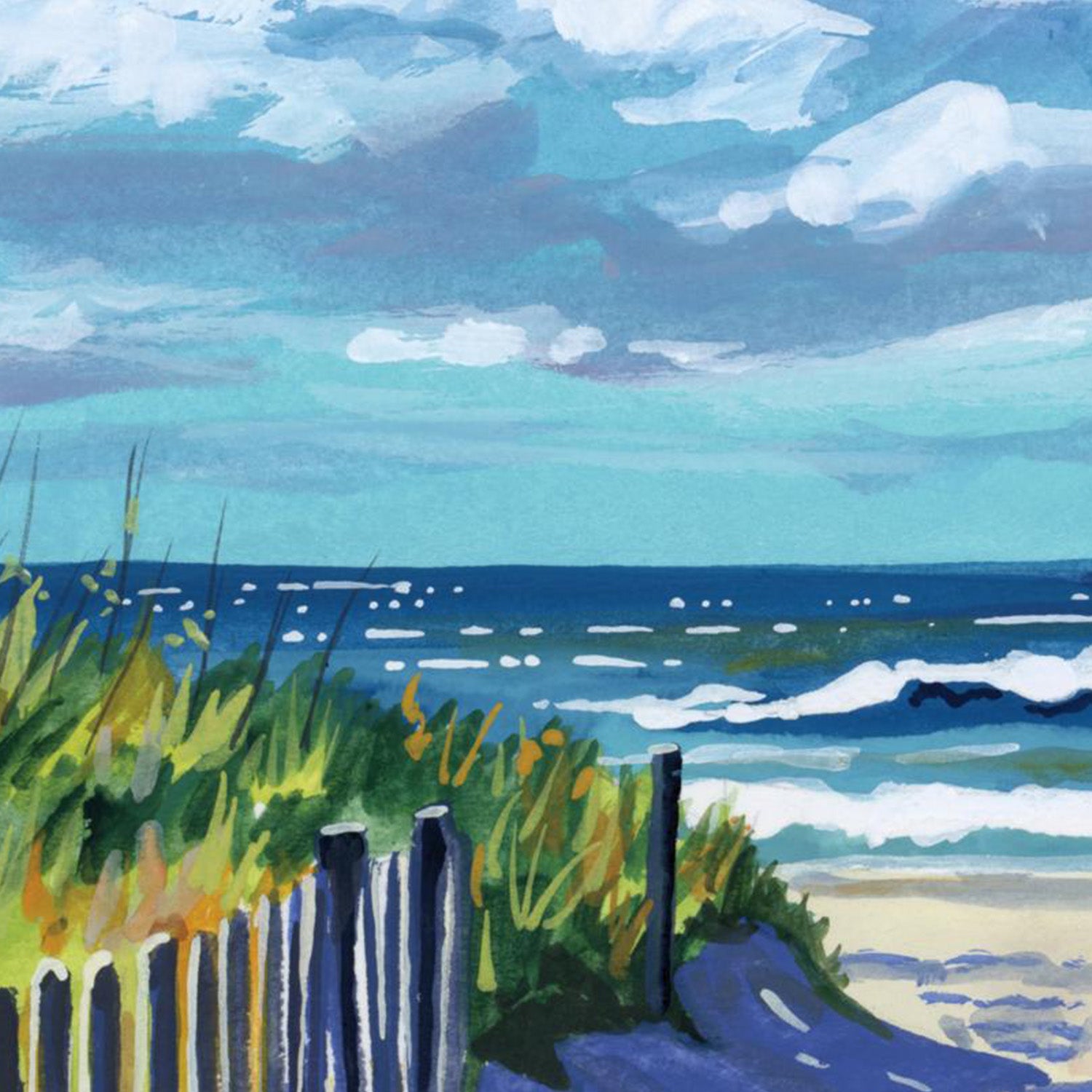 wall-art-print-canvas-poster-framed-Grassy Path To The Beach, Style A-10