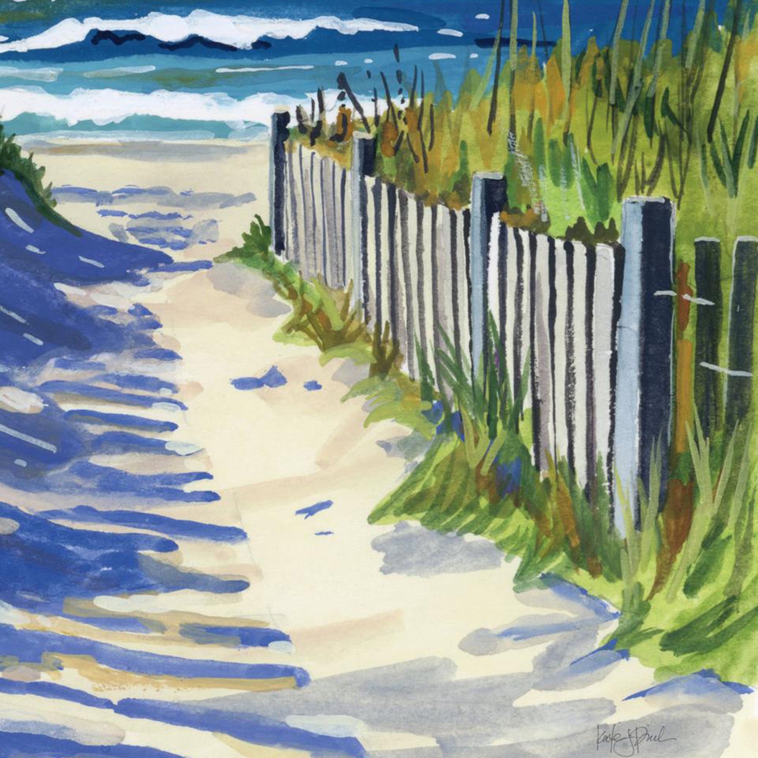 wall-art-print-canvas-poster-framed-Grassy Path To The Beach, Style A-11