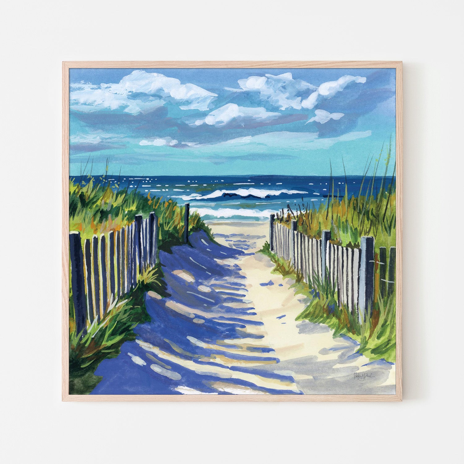 wall-art-print-canvas-poster-framed-Grassy Path To The Beach, Style A-6