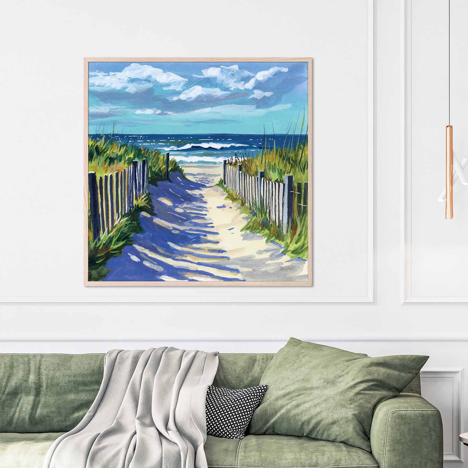 wall-art-print-canvas-poster-framed-Grassy Path To The Beach, Style A-7