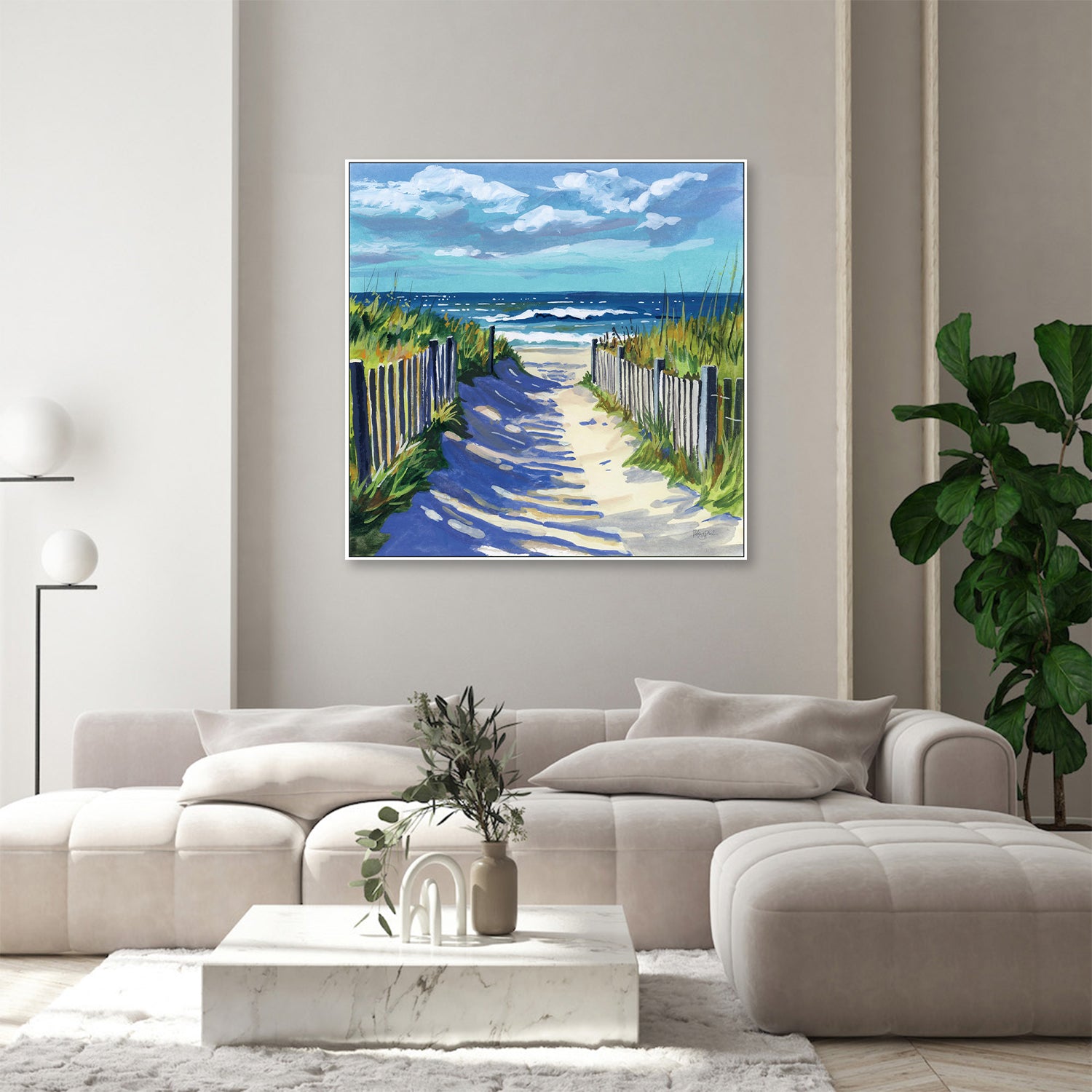 wall-art-print-canvas-poster-framed-Grassy Path To The Beach, Style A-9