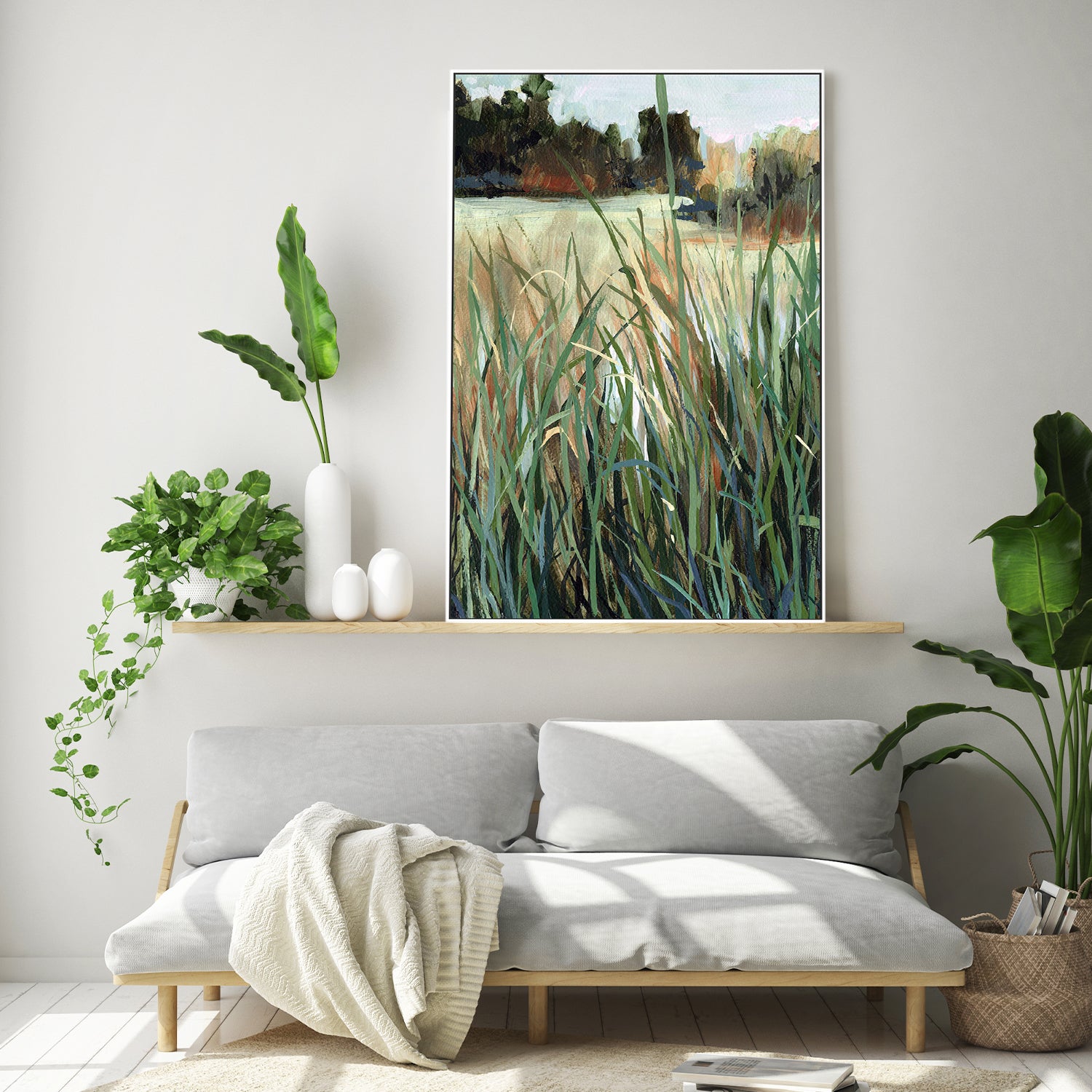 wall-art-print-canvas-poster-framed-Grassy Study, Style E-7