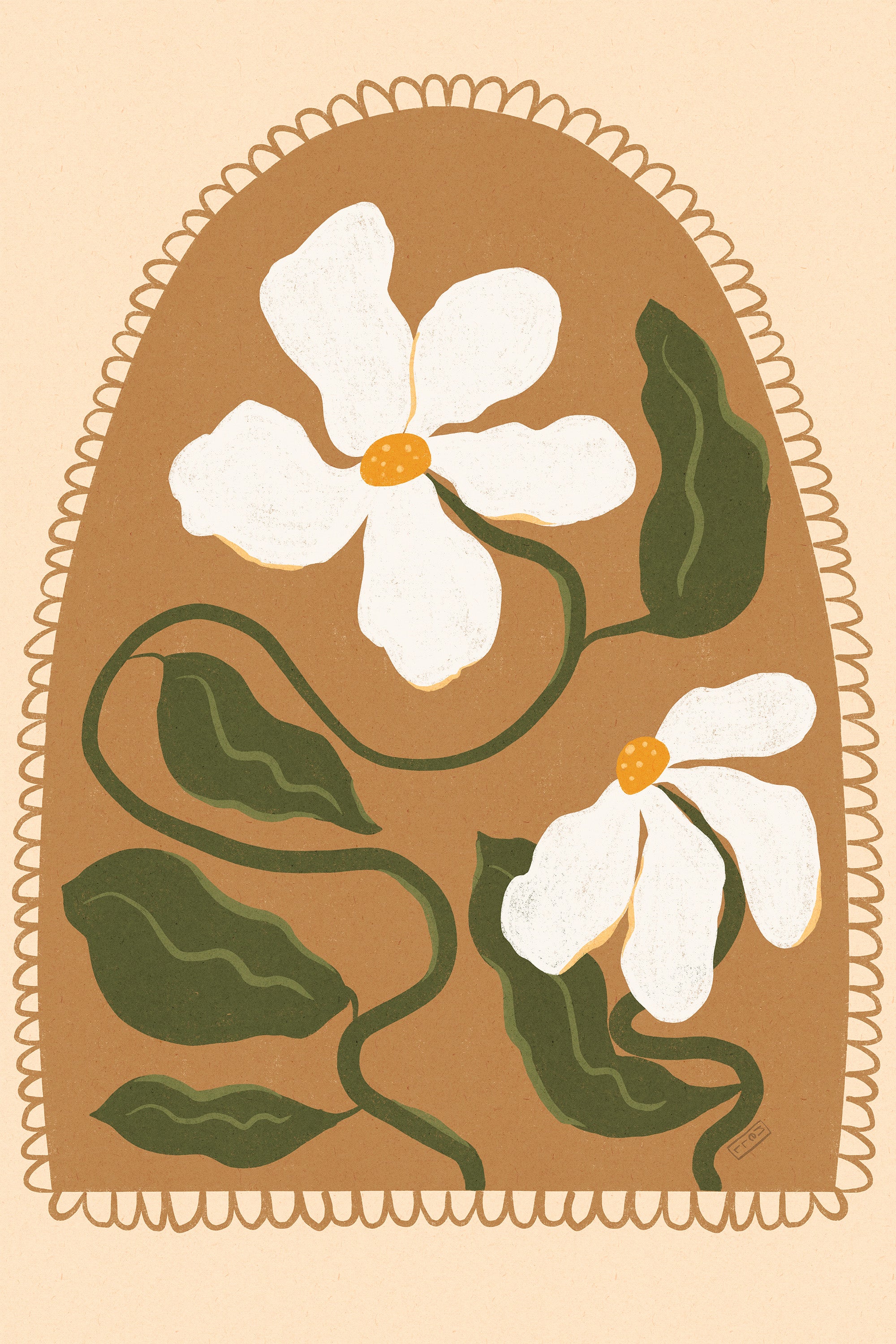 wall-art-print-canvas-poster-framed-Greek Inspired Boho Flowers-1