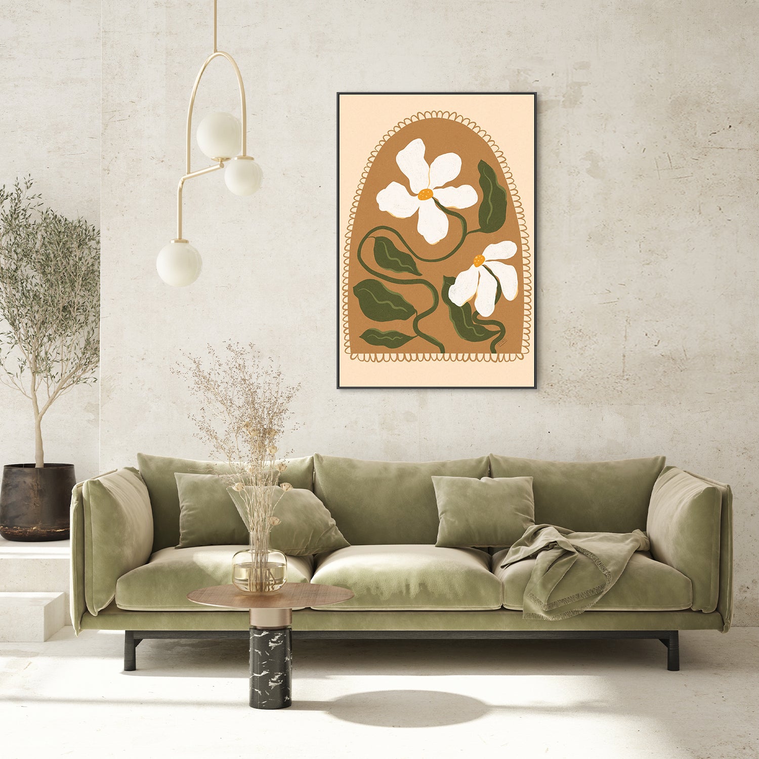 wall-art-print-canvas-poster-framed-Greek Inspired Boho Flowers-9