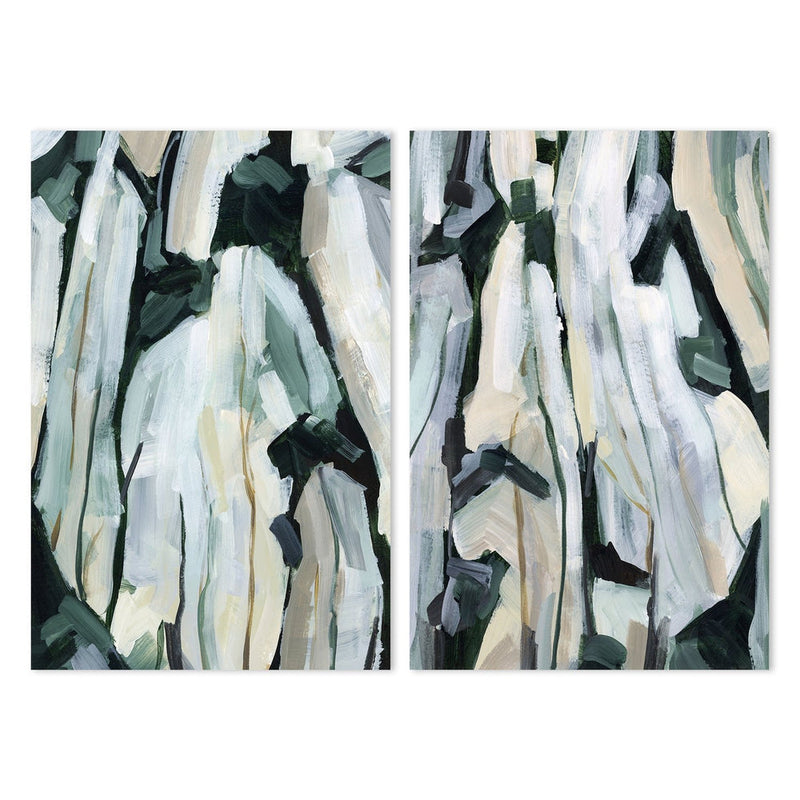 wall-art-print-canvas-poster-framed-Green Abstract, Set Of 2-by-Emily Wood-Gioia Wall Art